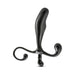 Black ergonomic prostate stimulator with curved arms and smooth finish for targeted internal and external stimulation.