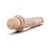 Beige realistic textured vibrator with adjustable twist dial base, 9.75 inches long, designed for versatile and waterproof use.