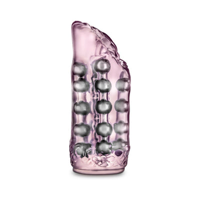 Blush M For Men Super Stroker in translucent pink with internal pleasure pearls and textured exterior for enhanced sensation.
