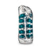 Clear textured male stroker with teal pleasure beads inside and an open-ended design for easy use.