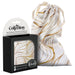 Blush The Collection Embrace Toy Bag in white with gold abstract lines, featuring a drawstring closure and packaging box.