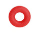 Red silicone Boneyard Ultimate Ring with embossed logo, donut-shaped and flexible design.