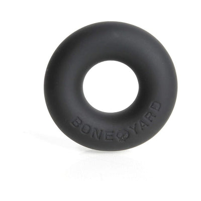 Black Boneyard branded silicone ring with a smooth, soft-touch finish on a white background.