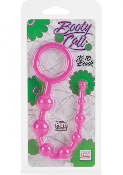 Booty Call X-10 Silicone Anal Beads Pink 8 Inch | SexToy.com