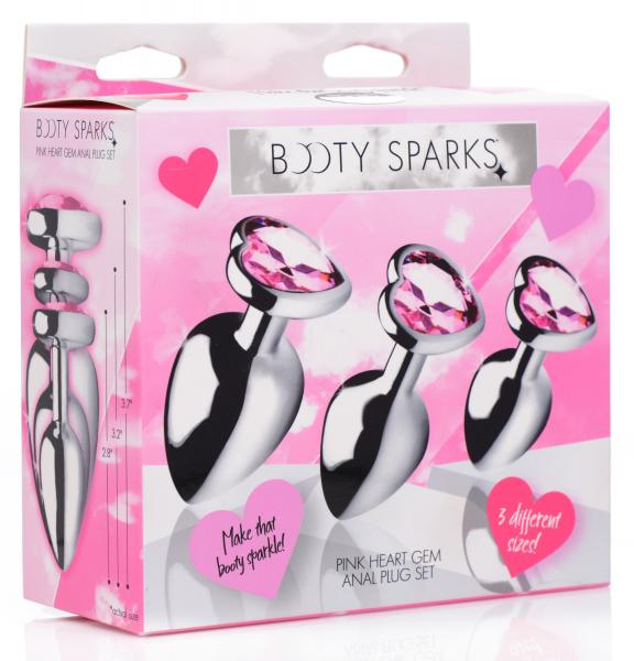 Booty Sparks Pink Heart Gem Anal Plug Set | SexToy.com