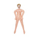 Inflatable male doll with cartoonish face and defined chest and abs, standing with hands on hips.