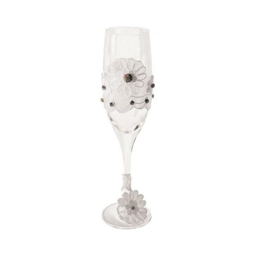 Bride To Be Champagne Glass with White Lace Trim - SexToy.com