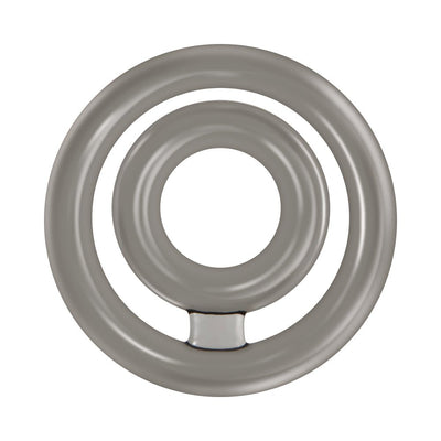 Translucent smoke-colored double loop cock ring made of soft, stretchable material with two connected rings.
