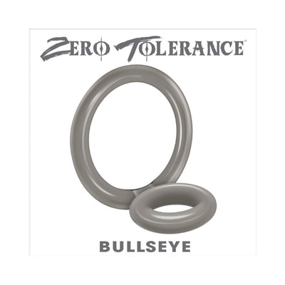 Translucent smoke-colored double ring cock ring by Zero Tolerance, designed for enhanced pleasure and durability.