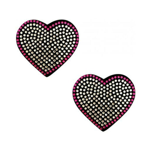 Burlesque Heart N' Soul Crystal Heart Nipztix - Pink/clear O/s - SexToy.com