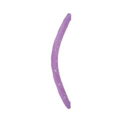 Flexible lavender double-ended toy with textured surface for versatile intimate use.