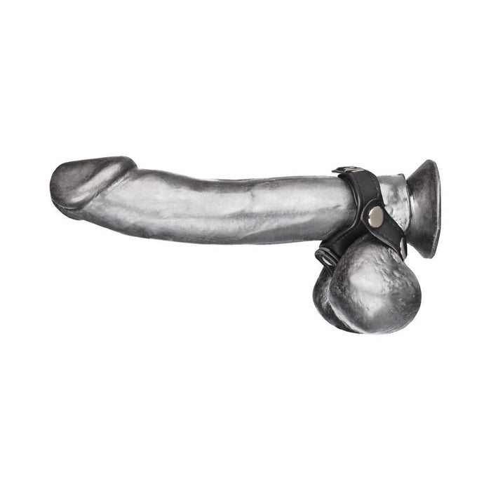 C & B Gear V-Style Cock Ring with Ball Divider Black - SexToy.com