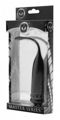 Cadence Vibrating Silicone Sound urethral stimulator in black, packaged in clear plastic with Master Series branding.