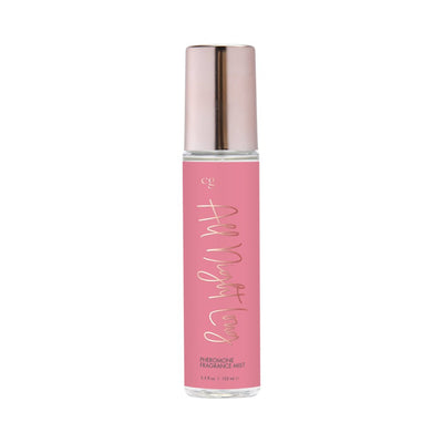 Cgc All Night Long pheromone body mist in a pink bottle with rose gold cap and elegant script label