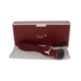 Chance Touch Screen G-spot vibrator in wine color with gold accents, displayed with branded box and soft storage pouch.