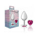 Cheeky Charms Heart Bright Pink Medium Silver Plug - SexToy.com