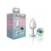 Cheeky Charms Round Clear Iridescent Small Silver Plug - SexToy.com
