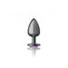 Cheeky Charms Round Purple Large Gunmetal Butt Plug - SexToy.com
