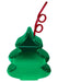 Green metallic Christmas tree-shaped cup with a playful red curly straw, 24 oz capacity for holiday drinks.
