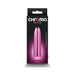 Packaging of Chroma Petite Bullet in pink, sleek and compact rechargeable personal massager.