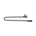 Black adjustable nipple clamp attached to a linked chain with rubber tips for comfort and a screw for pressure control.