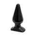 Smooth black large classic butt plug with tapered shape and flared base for secure, comfortable use.