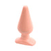 Large classic tapered butt plug in soft peach color with flared base for secure and comfortable use.