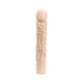 White textured flexible adult toy with a realistic design and veined surface.