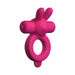 Pink silicone vibrating couples ring with bunny ears and dual motors for targeted stimulation.