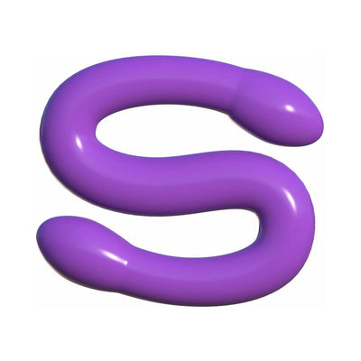 Flexible purple double-ended dildo with smooth rounded tips designed for versatile pleasure.