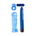 Blue multi-speed vibrator set with textured sleeve, vibrating bullet, and versatile C-ring for couples' pleasure.
