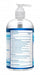 Clear pump bottle of CleanStream Relax Desensitizing Anal Lube showing detailed drug facts and usage instructions label.