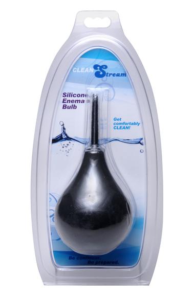Clean Stream Thin Tip Silicone Enema Bulb Black | SexToy.com