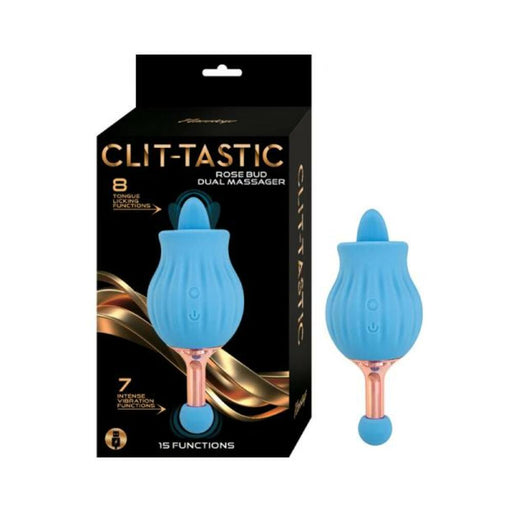 Clit-tastic Rose Bud Dual Massager Blue - SexToy.com