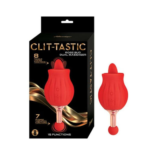 Clit-tastic Rose Bud Dual Massager Red - SexToy.com