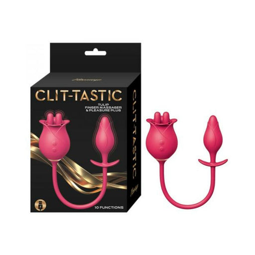 Clit-tastic Tulip Finger Massager & Pleasure Plug Red - SexToy.com