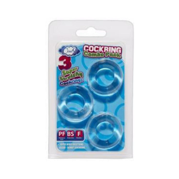 Cloud 9 Cock Ring Combo 3 Clear Smooth - SexToy.com