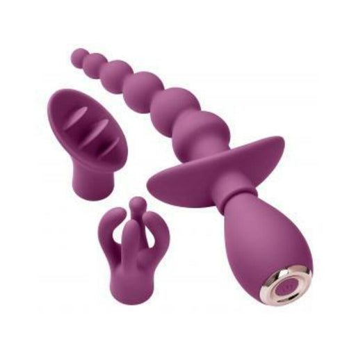 Cloud 9 Health & Wellness Anal Clitoral & Nipple Massager Kit Plum - SexToy.com