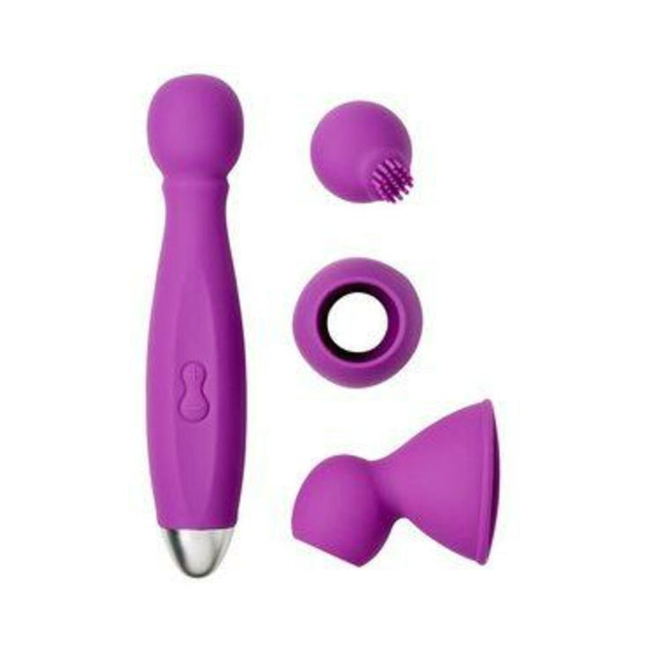 Cloud 9 Health & Wellness Wand Kit 9 Function Flexible Head Purple - SexToy.com