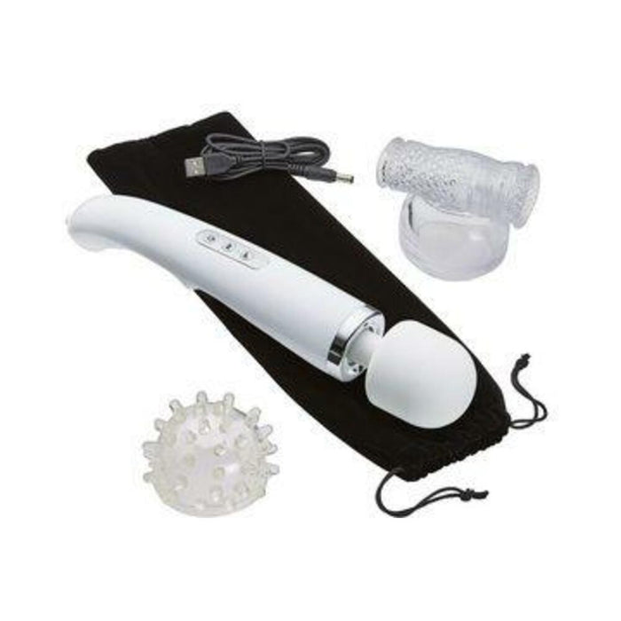 Cloud 9 Health & Wellness Wand Massager Kit 30 Function White - SexToy.com