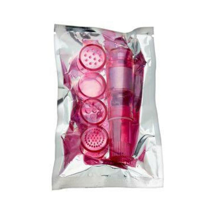 Cloud 9 Novelties Mini Massager Pocket Rocket Pink & 4 Attachments - SexToy.com