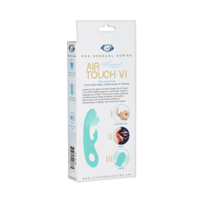 Cloud 9 Pro Sensual Air Touch VI Come Hither Rabbit Teal - SexToy.com