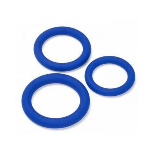 Cloud 9 Pro Sensual Silicone Cock Ring 3 Pack Blue - SexToy.com