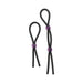Two black silicone lasso-style cock ties with adjustable purple beads on a white background.