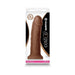 Brown 7-inch dual density silicone dildo with suction base in retail packaging.
