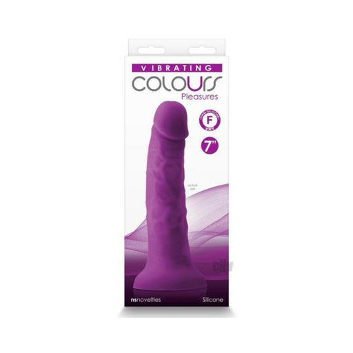 Colours Pleasures 7 In. Vibrating Dong Purple | SexToy.com