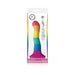 Rainbow-colored 6-inch wave silicone dildo with suction base in Pride Edition packaging.