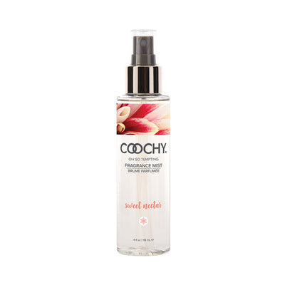Coochy Sweet Nectar fragrance mist spray bottle with floral label and clear cap, 4oz size