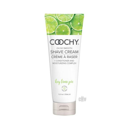 COOCHY Key Lime Pie shave cream tube with lime slice design, moisturizing and anti-bump formula, 7.2 oz.