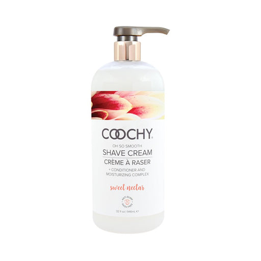 Coochy Oh So Smooth Shave Cream Sweet Nectar 32 oz bottle with pump and floral label design